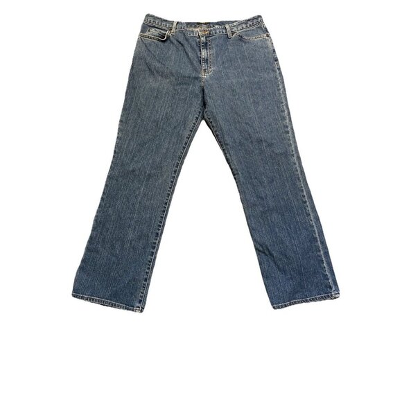 Eddie Bauer Jeans Women's Size 16S Natural Fit Blue Denim Mid-Rise Casual - Picture 1 of 11
